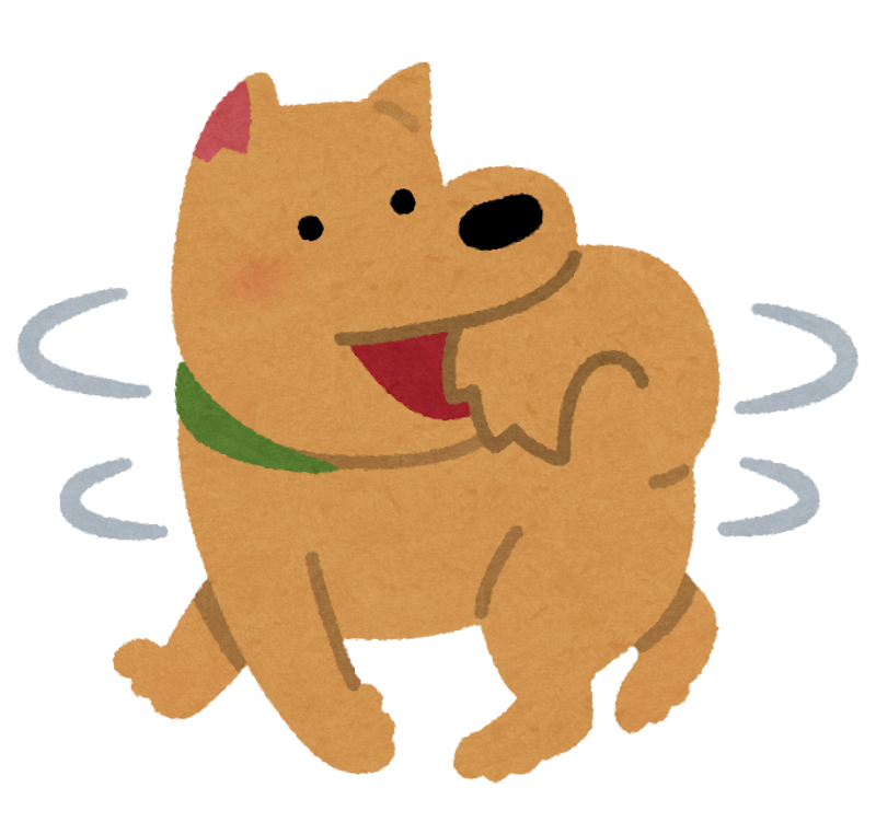 自分のしっぽを追いかけてぐるぐる回る犬