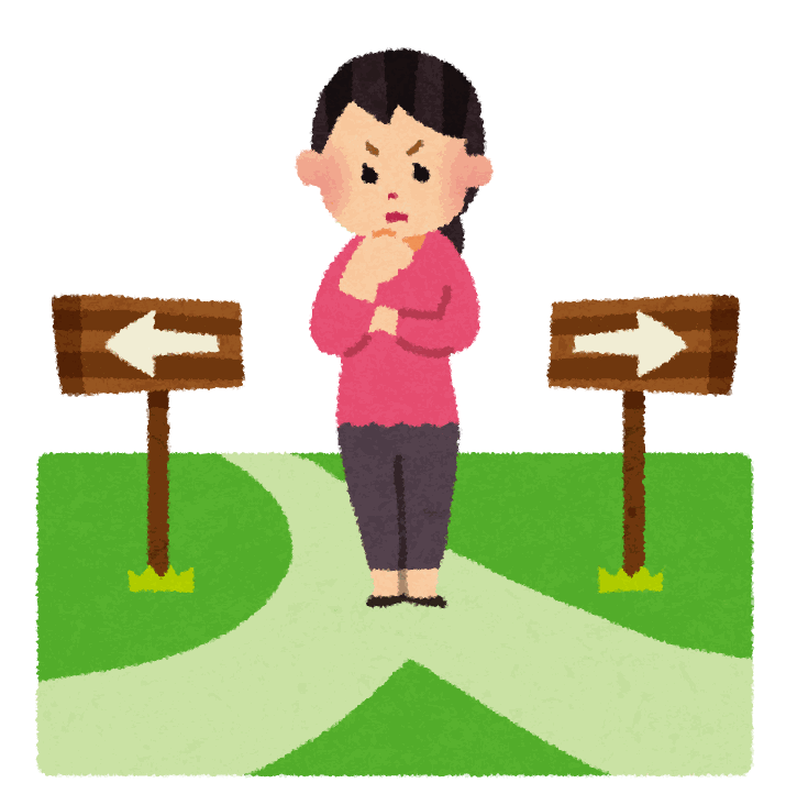 分かれ道で悩む画像